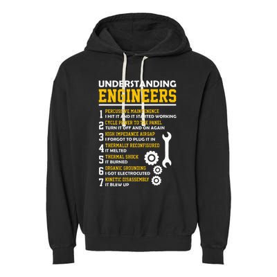 Understanding Engineers Funny Sarcastic Engineering Garment-Dyed Fleece Hoodie