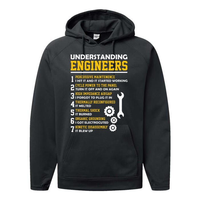 Understanding Engineers Funny Sarcastic Engineering Performance Fleece Hoodie