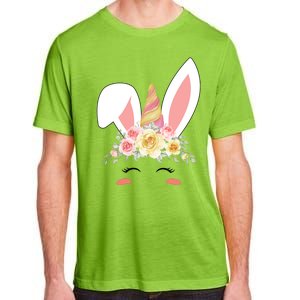 Unicorn Easter Floral Bunny Adult ChromaSoft Performance T-Shirt