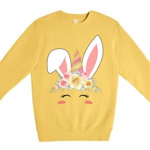 Unicorn Easter Floral Bunny Premium Crewneck Sweatshirt