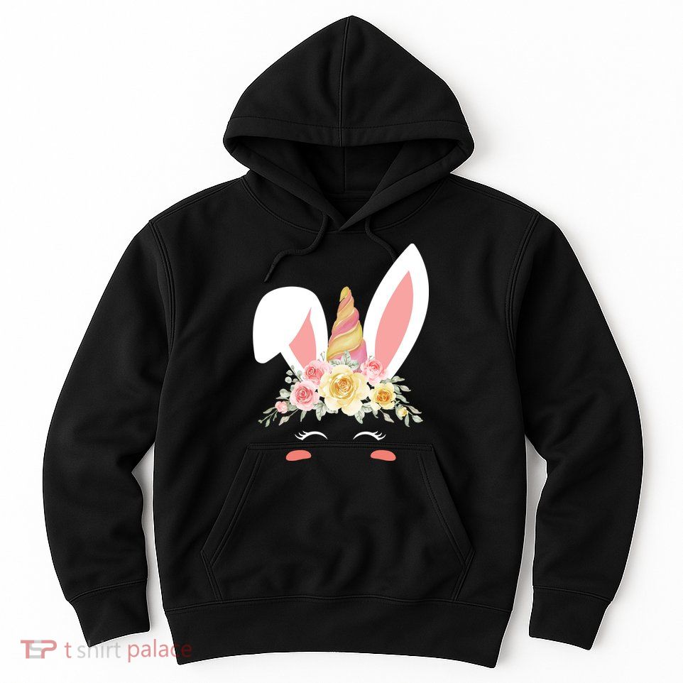 Unicorn Easter Floral Bunny Hoodie