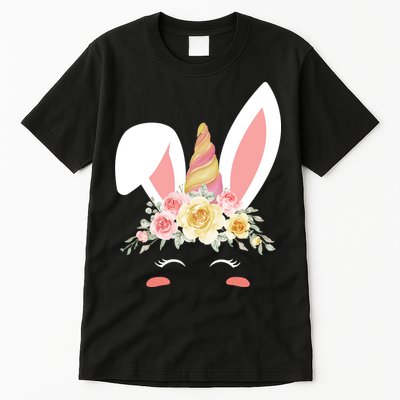 Unicorn Easter Floral Bunny Tall T-Shirt