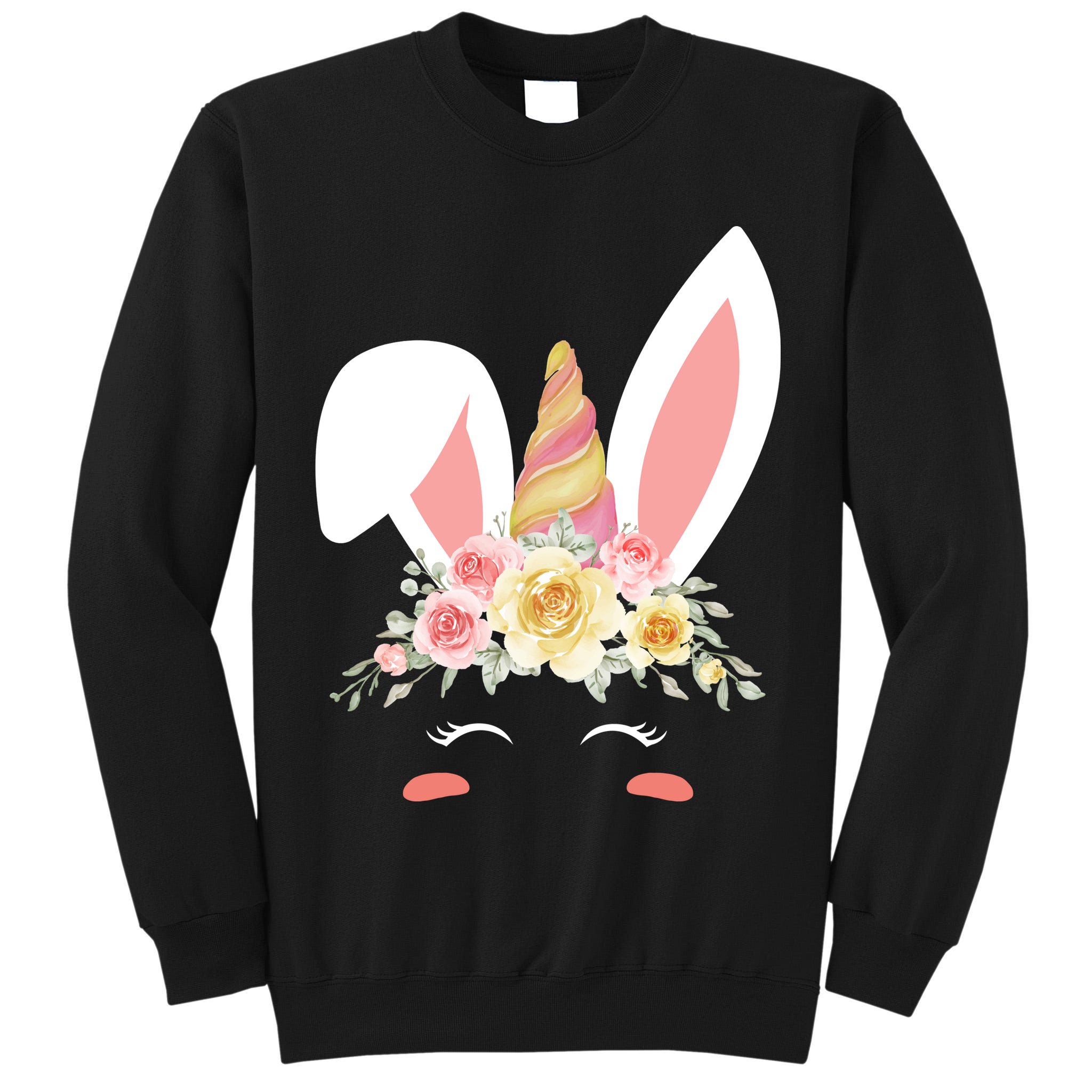 Unicorn Easter Floral Bunny Tall Sweatshirt