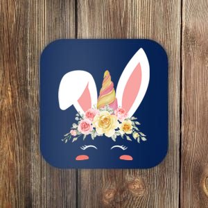 Unicorn Easter Floral Bunny Coaster