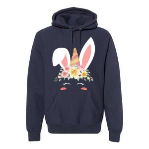 Unicorn Easter Floral Bunny Premium Hoodie