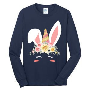 Unicorn Easter Floral Bunny Tall Long Sleeve T-Shirt