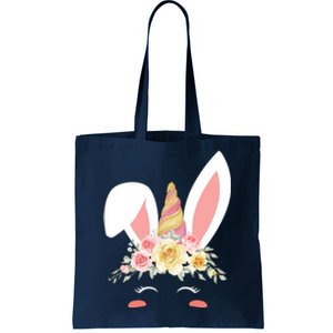 Unicorn Easter Floral Bunny Tote Bag