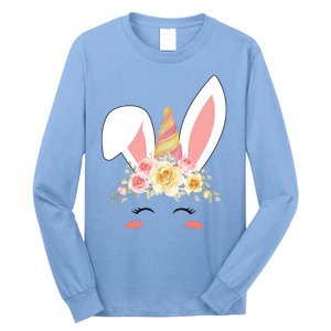 Unicorn Easter Floral Bunny Long Sleeve Shirt