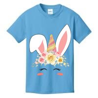 Unicorn Easter Floral Bunny Kids T-Shirt