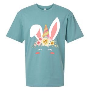 Unicorn Easter Floral Bunny Sueded Cloud Jersey T-Shirt