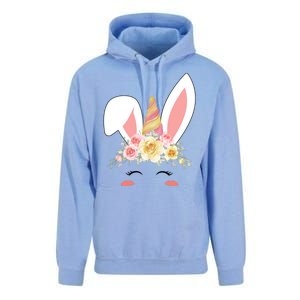 Unicorn Easter Floral Bunny Unisex Surf Hoodie