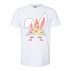 Unicorn Easter Floral Bunny Softstyle CVC T-Shirt