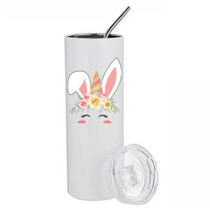 Unicorn Easter Floral Bunny Stainless Steel Tumbler