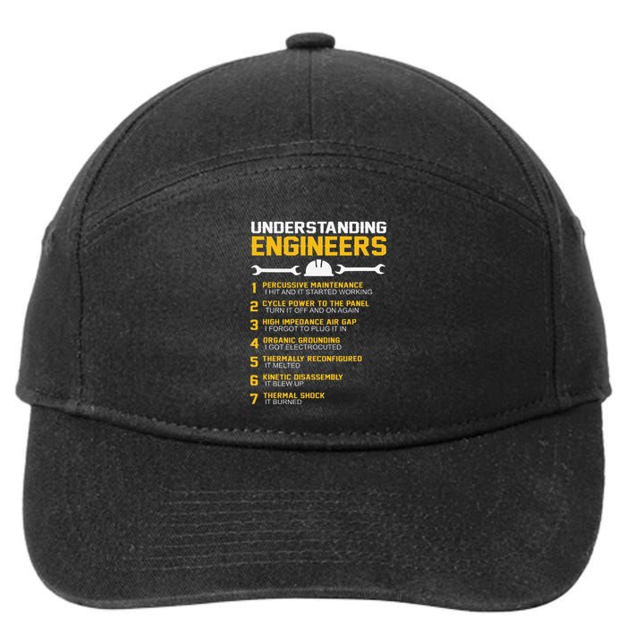 Understanding Engineers Funny Engineering Humor Engineers 7-Panel Snapback Hat