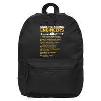 Understanding Engineers Funny Engineering Humor Engineers 16 in Basic Backpack