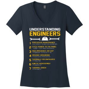 Understanding Engineers Funny Engineering Humor Engineers Women's V-Neck T-Shirt