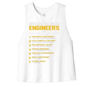 Understanding Engineers Funny Engineering Humor Engineers Women's Racerback Cropped Tank