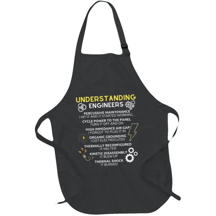Understanding Engineers Funny Understanding Engineer Full-Length Apron With Pockets