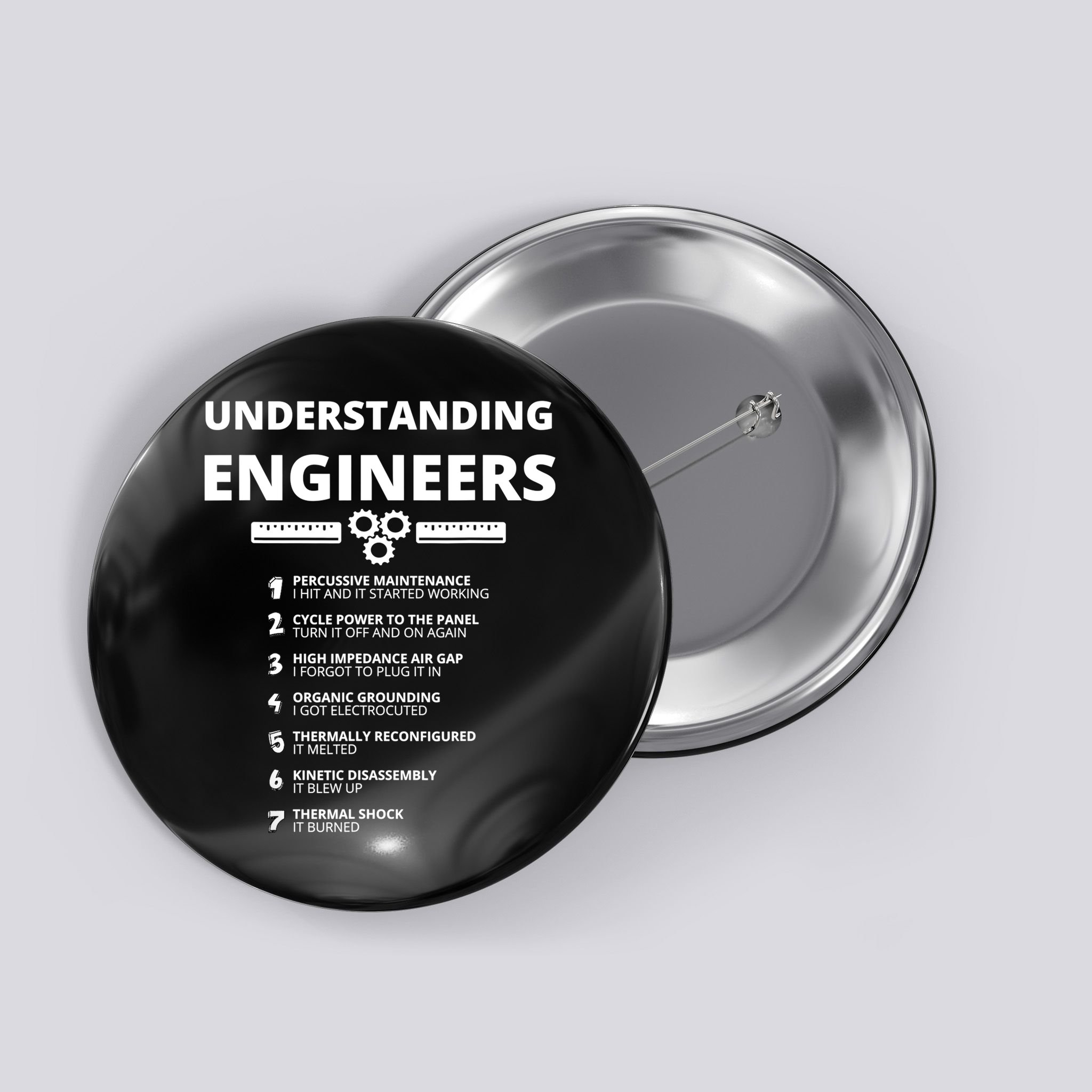 Understanding Engineers Funny Sarcastic Engineering Gift TShirt Button