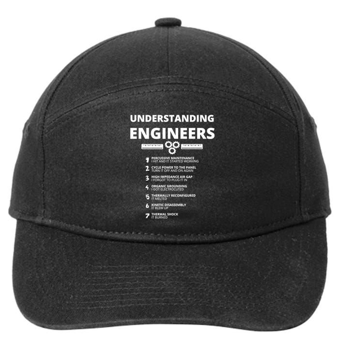 Understanding Engineers Funny Sarcastic Engineering Gift TShirt 7-Panel Snapback Hat