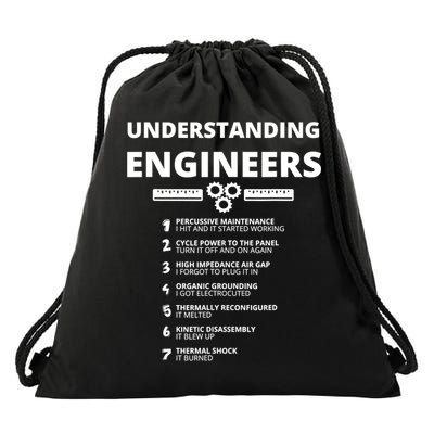 Understanding Engineers Funny Sarcastic Engineering Gift TShirt Drawstring Bag