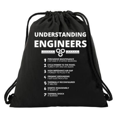 Understanding Engineers Funny Sarcastic Engineering Gift TShirt Drawstring Bag