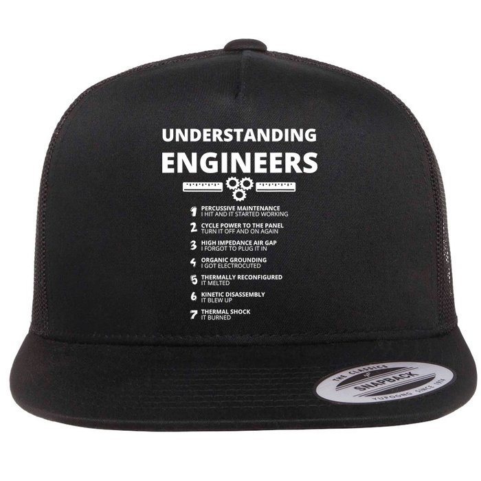 Understanding Engineers Funny Sarcastic Engineering Gift TShirt Flat Bill Trucker Hat