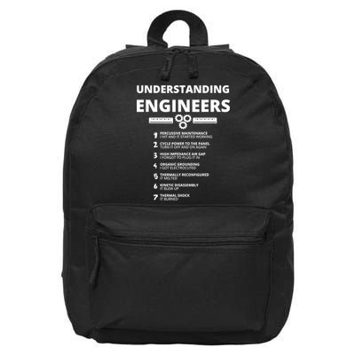 Understanding Engineers Funny Sarcastic Engineering Gift TShirt 16 in Basic Backpack