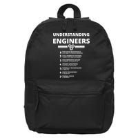 Understanding Engineers Funny Sarcastic Engineering Gift TShirt 16 in Basic Backpack