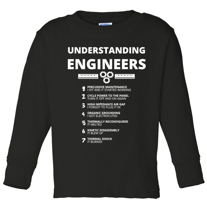 Understanding Engineers Funny Sarcastic Engineering Gift TShirt Toddler Long Sleeve Shirt