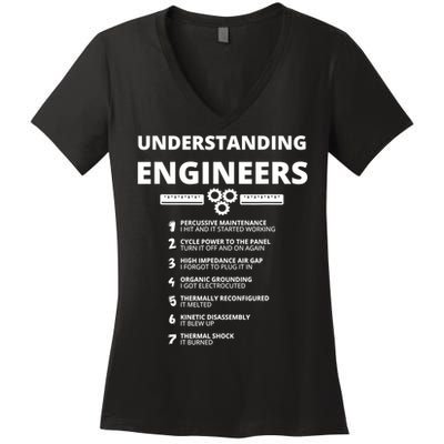 Understanding Engineers Funny Sarcastic Engineering Gift TShirt Women's V-Neck T-Shirt
