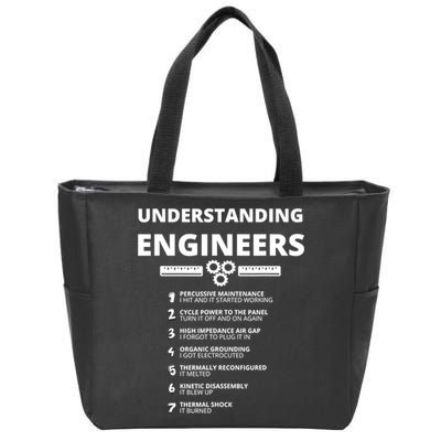 Understanding Engineers Funny Sarcastic Engineering Gift TShirt Zip Tote Bag