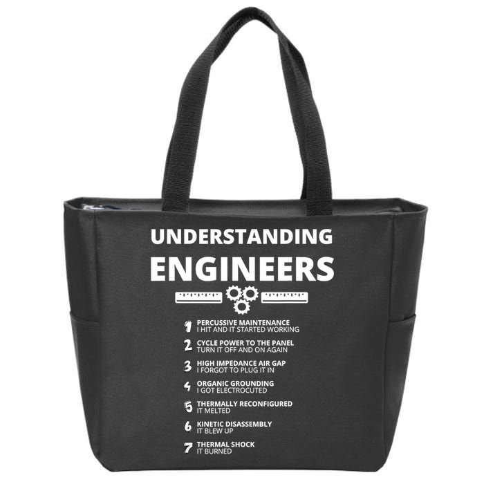 Understanding Engineers Funny Sarcastic Engineering Gift TShirt Zip Tote Bag