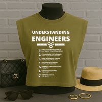 Understanding Engineers Funny Sarcastic Engineering Gift TShirt Garment-Dyed Women's Muscle Tee