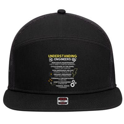 Understanding Engineers Funny Understanding Engineer 7 Panel Mesh Trucker Snapback Hat