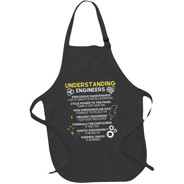 Understanding Engineers Funny Understanding Engineer Full-Length Apron With Pockets