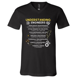 Understanding Engineers Funny Understanding Engineer V-Neck T-Shirt