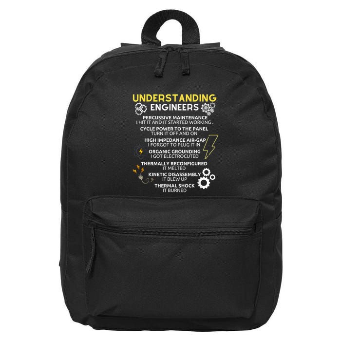 Understanding Engineers Funny Understanding Engineer 16 in Basic Backpack