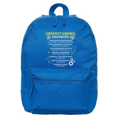 Understanding Engineers Funny Understanding Engineer 16 in Basic Backpack