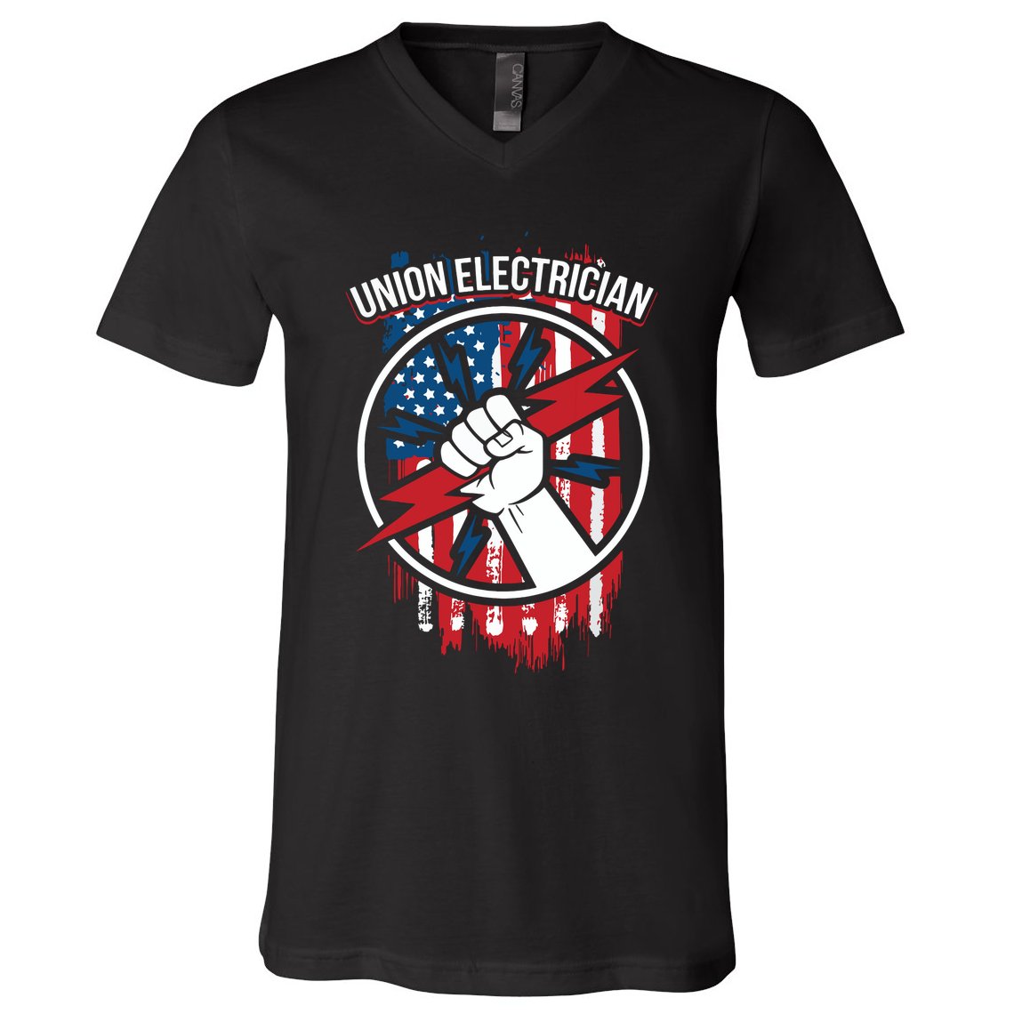Union Electrician Gift For American Electricians V-Neck T-Shirt