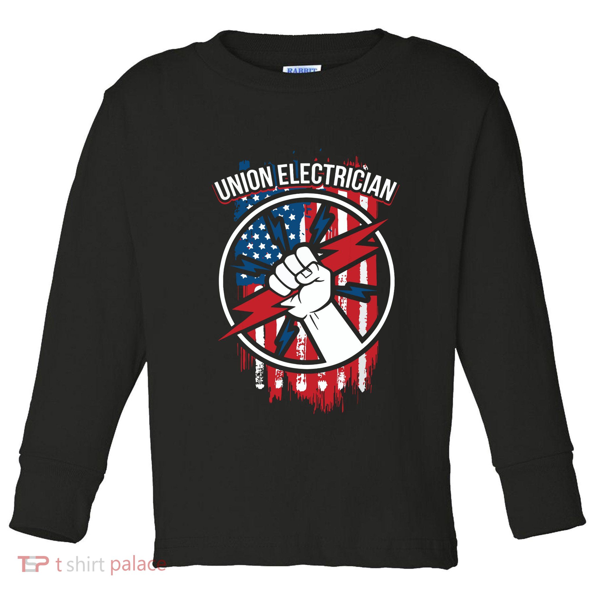 Union Electrician Gift For American Electricians Toddler Long Sleeve Shirt