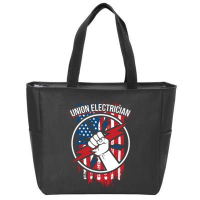 Union Electrician Gift For American Electricians Zip Tote Bag