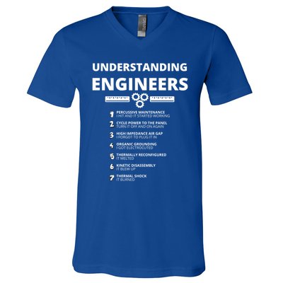 Understanding Engineers Gift Funny Sarcastic Engineering Gift V-Neck T-Shirt