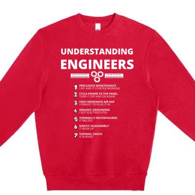 Understanding Engineers Gift Funny Sarcastic Engineering Gift Premium Crewneck Sweatshirt