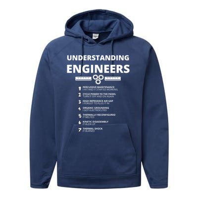 Understanding Engineers Gift Funny Sarcastic Engineering Gift Performance Fleece Hoodie