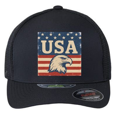 USA Eagle Graphic Flexfit Unipanel Trucker Cap
