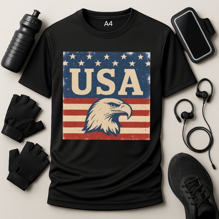 USA Eagle Graphic Cooling Performance Crew T-Shirt