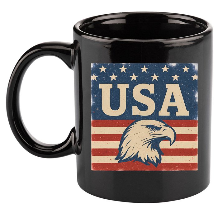 USA Eagle Graphic 11oz C Handle Ceramic Mug