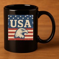 USA Eagle Graphic 11oz C Handle Ceramic Mug