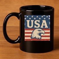 USA Eagle Graphic 11oz C Handle Ceramic Mug